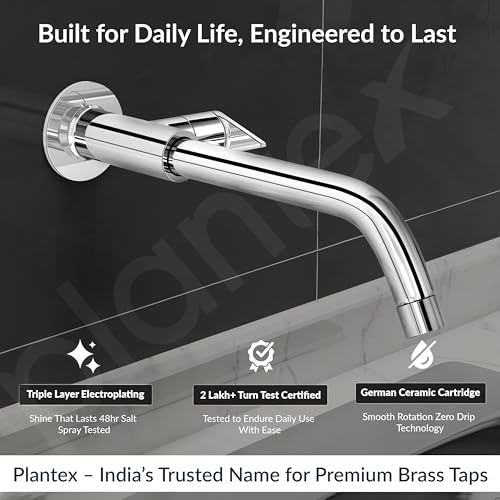 Plantex Pure Brass Sink Tap for Kitchen/Sink tap Faucet for homesink/12 inch Long spout with Water Saving nozzel - 7 Year Warranty (PAC-1811-Chrome) - Image 2