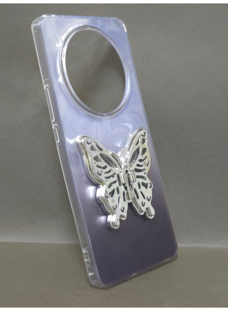 A colorful, Transparent Crystal Case Compatible With Xiaomi Redmi 14C Shockproof And Scratch-Resistant, Featuring On Him A Butterfly Design And A Built-in Stand. A Fantastic Choice for Girls And Women. - Image 3