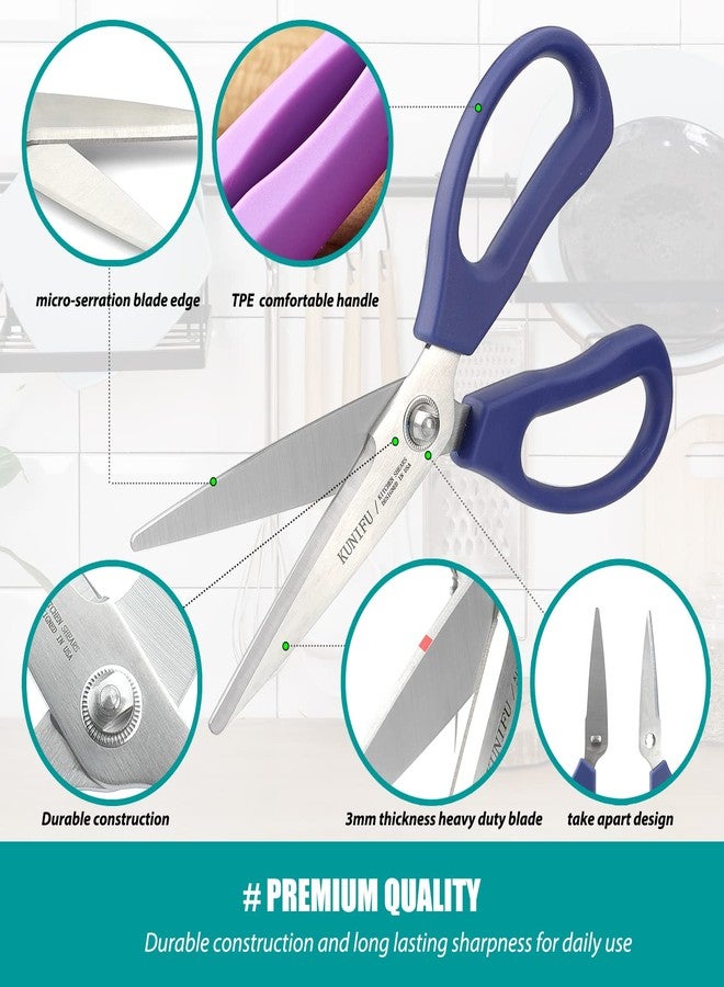 KUNIFU Kitchen Scissors, All Purpose Kitchen Shears, Heavy Duty Come Apart Scissors Gadgets Utensils - Black - Image 2