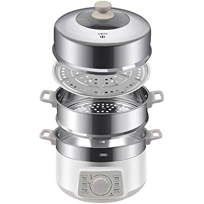 جهاز طهي بالبخار الكهربائي متعدد الوظائف للطعام المنزلي، جهاز طهي بالبخار بقوة 3 طبقات، سعة كبيرة، جهاز طهي بالبخار للمأكولات البحرية - Image 1