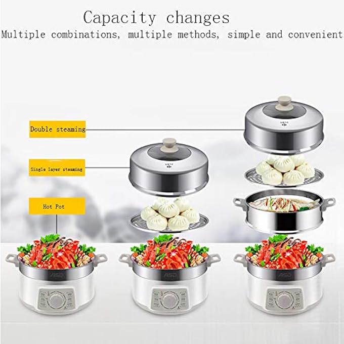 جهاز طهي بالبخار الكهربائي متعدد الوظائف للطعام المنزلي، جهاز طهي بالبخار بقوة 3 طبقات، سعة كبيرة، جهاز طهي بالبخار للمأكولات البحرية - Image 4