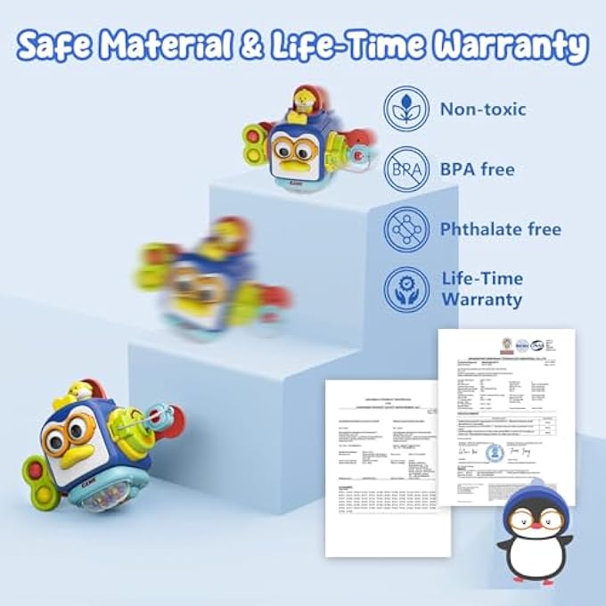 MONTESSORI TOYS FOR 1 YEAR OLD, SENSORY TOYS FOR TODDLERS 1-3, TRAVEL ACTIVITIES BUSY CUBE, BABY GIFTS FOR 12 18 MONTH, MOTOR SKILLS EDUCATIONAL LEARNING TOYS - Image 5
