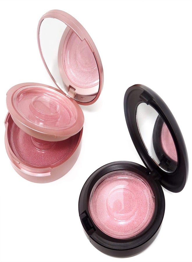 Honbay 2PCS Circle Empty Lash Case Eyelash Packaging Box Eyelash Storage Box with Mirror for Women (Single and Double Layer) - Image 1