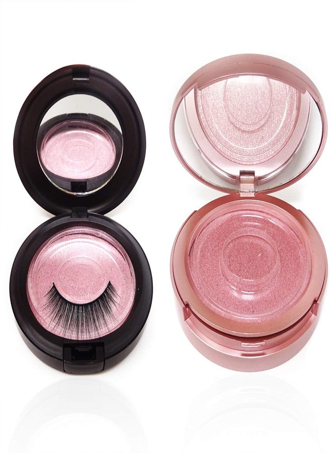 Honbay 2PCS Circle Empty Lash Case Eyelash Packaging Box Eyelash Storage Box with Mirror for Women (Single and Double Layer) - Image 4