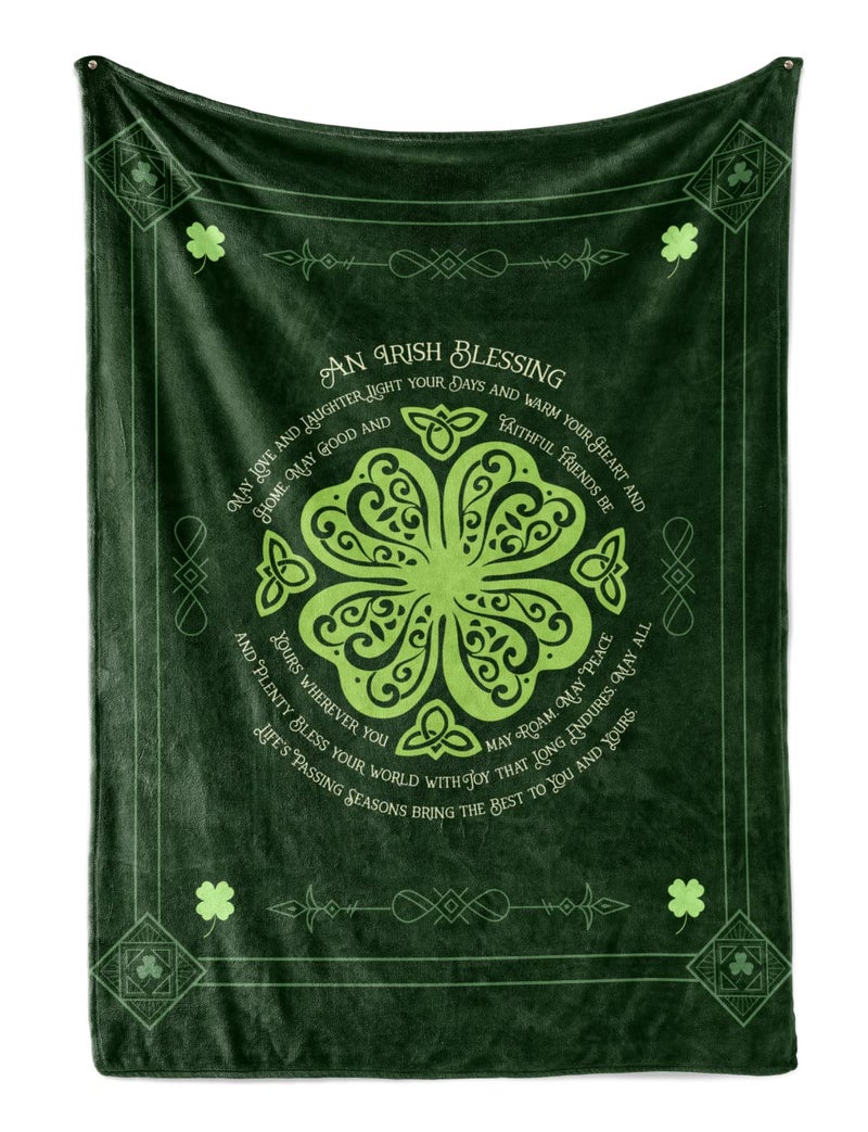 InnoBeta Irish Gifts Blessing Blanket Gift for Women Men Friends Coworkers for Christmas St Patricks Day 50x 65