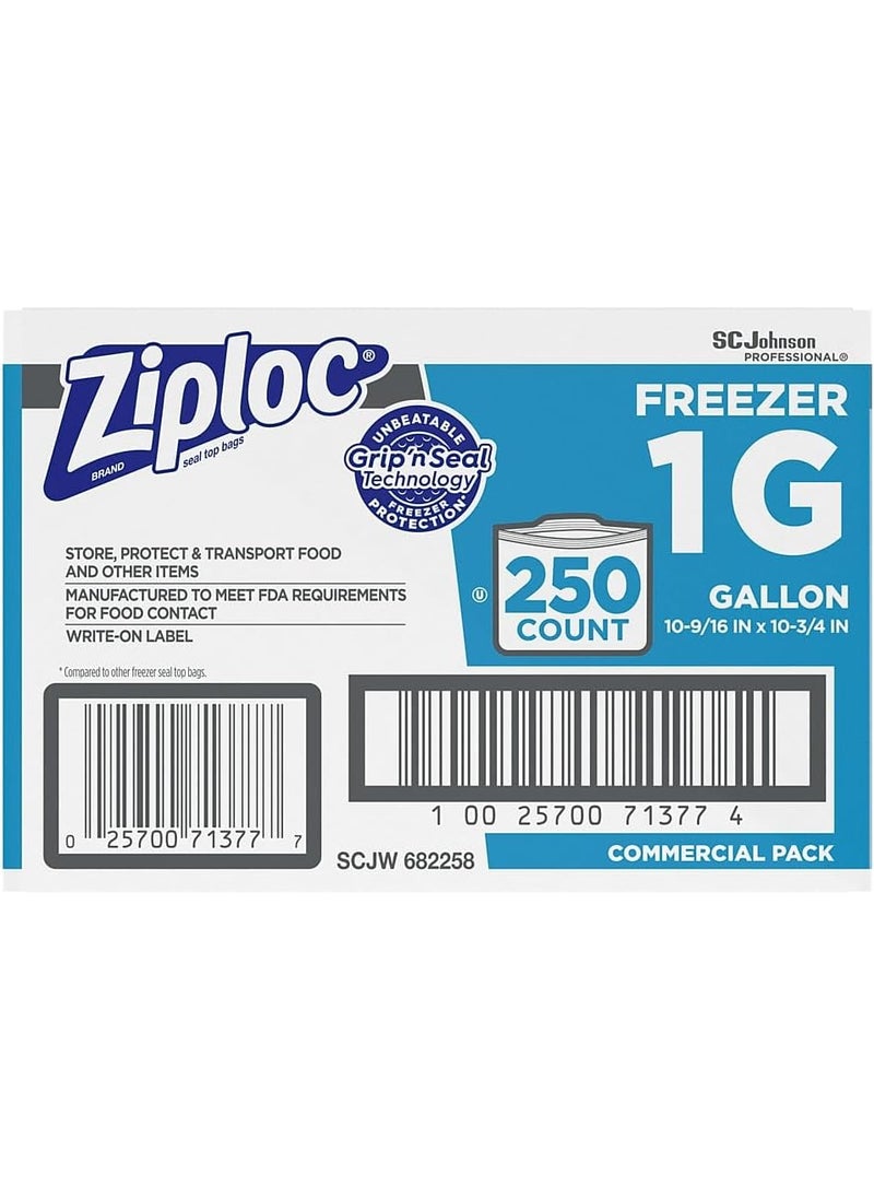 Ziploc Ziploc 94604 DoubleZipper Freezer Bags 1gal 27mil Clear wLabel Panel Case of 250  - Image 4