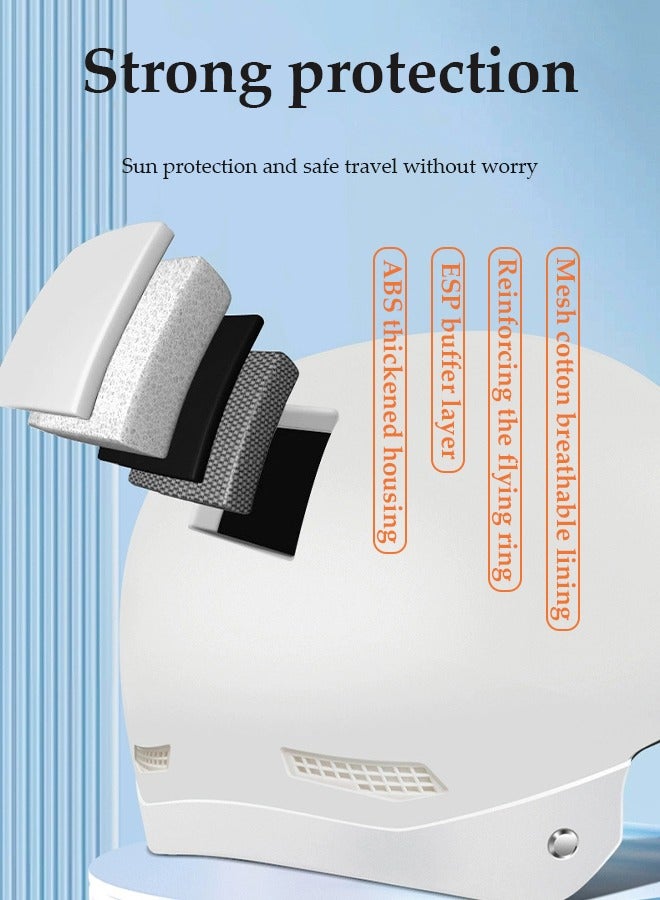 DUNISO خوذة مفتوحة الوجه، خوذة سكوتر مع نظارات قابلة للفصل وحماية للأذن، محيط رأس قابل للتعديل، مقاومة للصدمات والسقوط، مناسبة للرجال والنساء، سوداء - Image 5