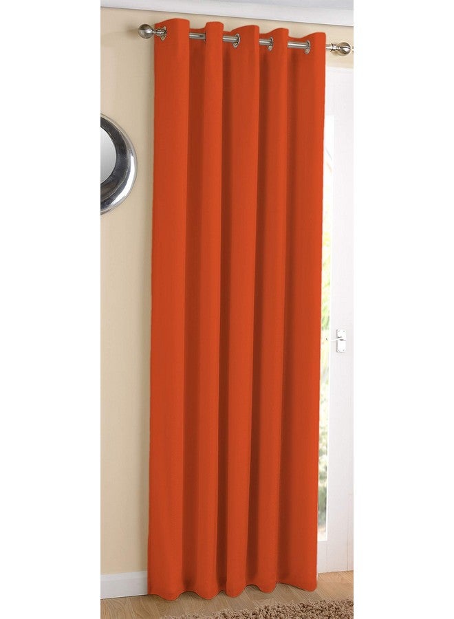 AIRWILL Cotton Plain Orange Designed Opaque Blackout and Room Darkening 7Ft Door Curtains Pack of 1 Pc. (Solid- Orange) - Image 1