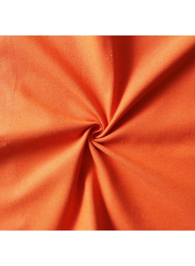 AIRWILL Cotton Plain Orange Designed Opaque Blackout and Room Darkening 7Ft Door Curtains Pack of 1 Pc. (Solid- Orange) - Image 2