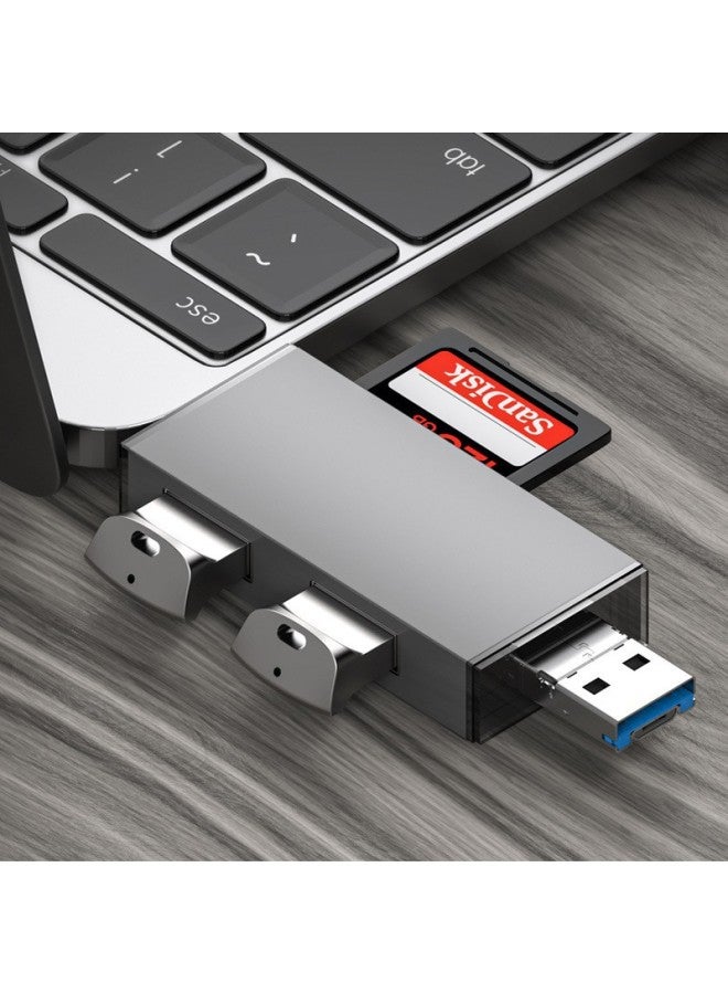نيوترل موديل خاص قارئ بطاقات USB 3.0 للأجهزة المحمولة والكمبيوتر من الألومنيوم متعدد الوظائف بسرعة عالية مع منفذ Type-C و OTG - Image 3