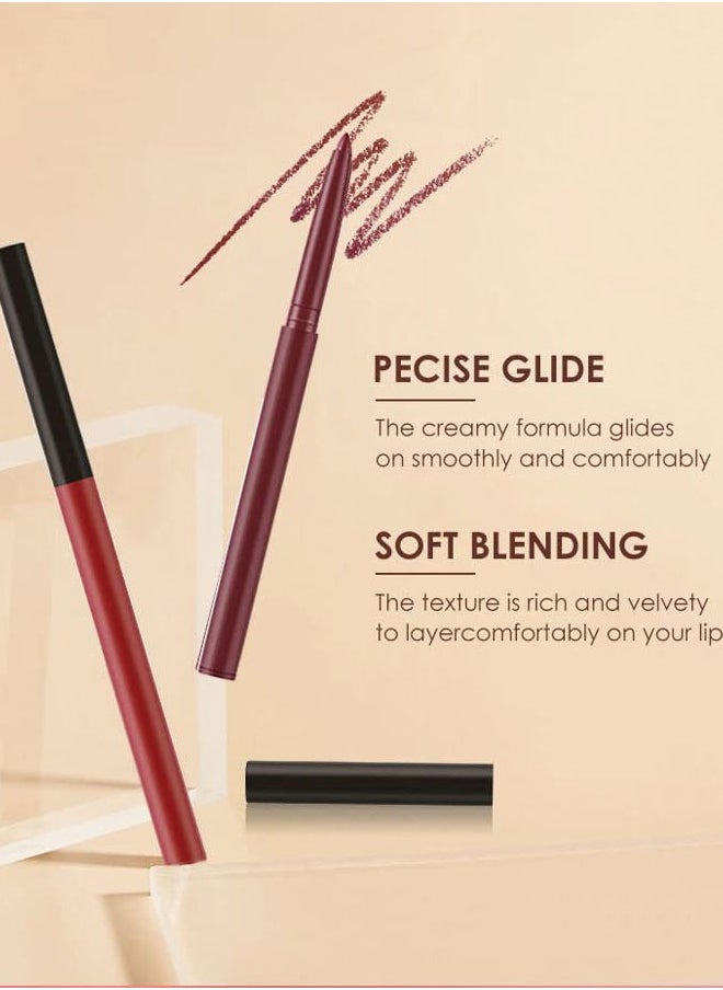 Bestland 6Pcs Matte Liquid Lipstick and Lip Liner Set, Non-Stick Cup Not Fade Waterproof 24 Hour Lip Gloss Nude Brown Lip Liner Pencil for Women, labiales mate 24 horas originales (Set B)  - Image 5