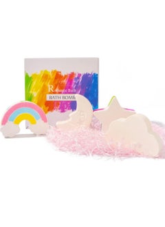 RATSAW 4 x Large Special Effect Bath Bubble Ball Gift Set Cloud Rainbow Moon and Star Fizzers Ideal Birthday Present for Children  Montessori Bath Toy  Moisturising for Dry Skin  - Image 1