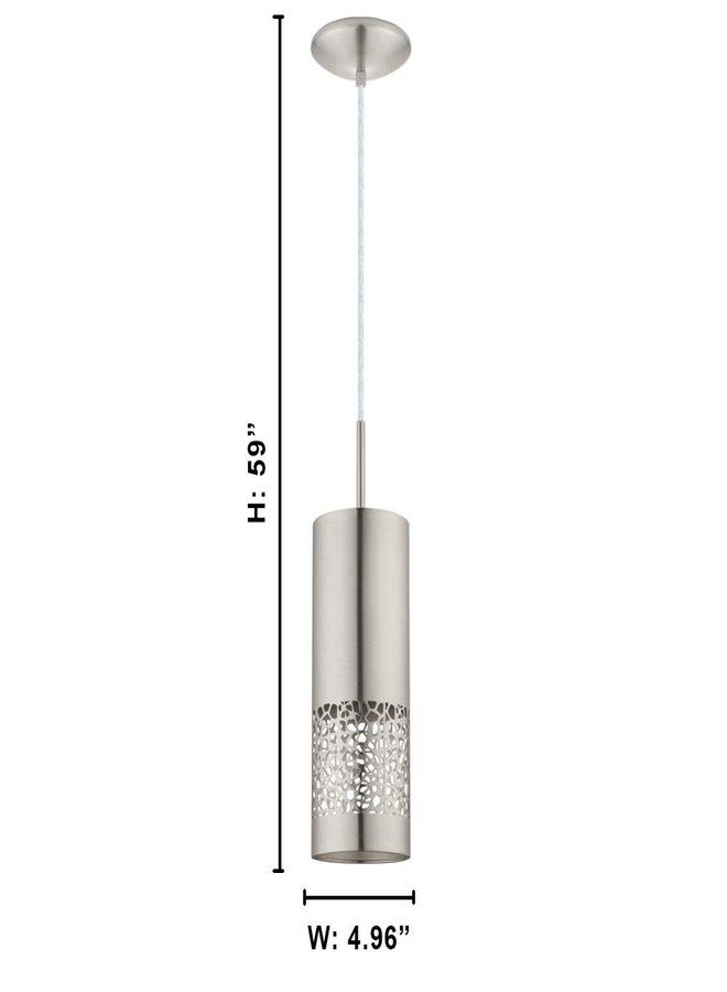 EGLO 201424A Carmelia 1-Light White Pendant Adjustable Lighting Fixture with Geometric Shade for Kitchen Island, Hallway, and Dining Room, Satin Nickel - Image 4