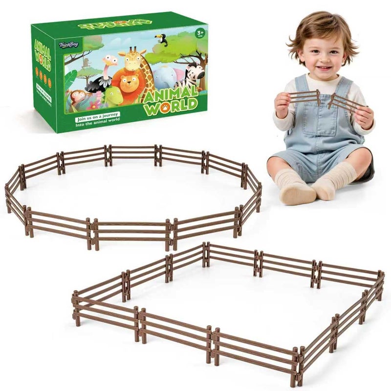 THINKBAY 24PCS Farm Animal Corral Fence Toys for Kids Age 35 57 48 Years Olds Boys Girls Educational Farm Animal Cake Toppers for Toddlers 3 4 5 6 7 8 9 10 - Image 3