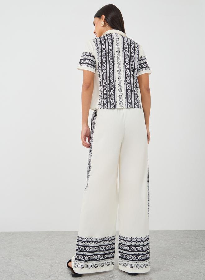 Styli Styli Printed Buttoned Shirt and Pants Co-Ords  - Image 5