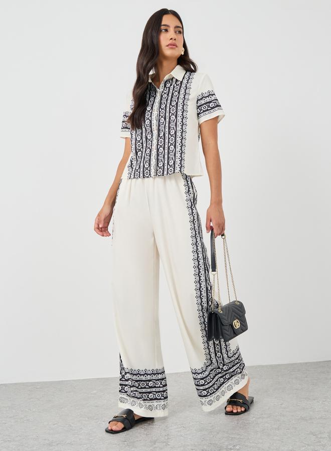 Styli Styli Printed Buttoned Shirt and Pants Co-Ords  - Image 2