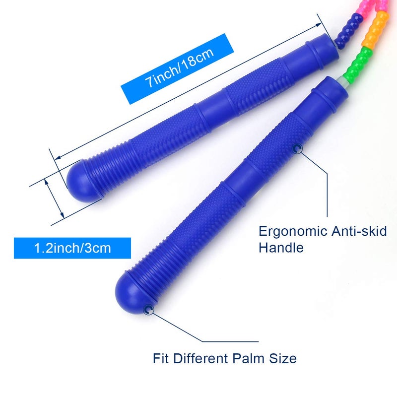 Coolrunner 16 FT Long Jump Rope(1 PACK), Double Dutch Jump Ropes, Soft Beaded Skipping for Kids Adults, Plastic Segmented Long Enough for 4-5 Jumpers (Blue) (Blue) - Image 4