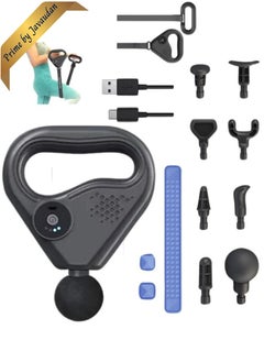 Prime by javaudan Deep Tissue Muscle Electric Massage Gun Massage Belt Slimming Massager Vibration Massage Gun with Belt Percussion Vibration with 8 Heads Portable Gun Massager For Targeted Pain Relief,Muscle Soreness  - Image 1