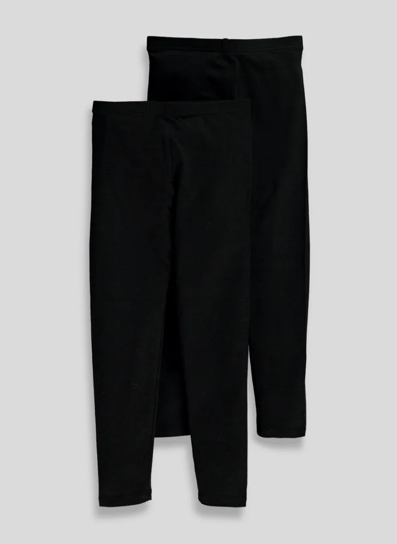 Matalan Girls 2 Pack Black Leggings