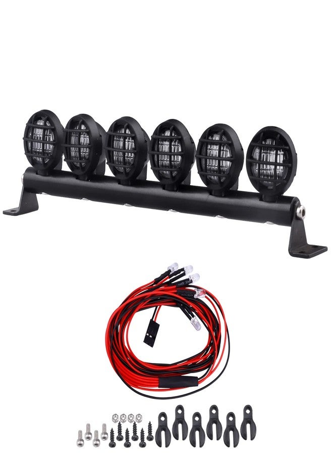 طقم مصابيح LED سقفية من GoHobby، 110 مم، بمقياس 1/10، مزود بـ 6 مصابيح LED، متوافق مع سيارات TRX4 Traxxas Slash 4x4 2WD Stampede SCX10 وSCX10 II وRedcat Gen7 وGen 8 Crawler Car Truck - Image 3