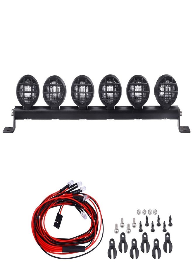 طقم مصابيح LED سقفية من GoHobby، 110 مم، بمقياس 1/10، مزود بـ 6 مصابيح LED، متوافق مع سيارات TRX4 Traxxas Slash 4x4 2WD Stampede SCX10 وSCX10 II وRedcat Gen7 وGen 8 Crawler Car Truck - Image 1