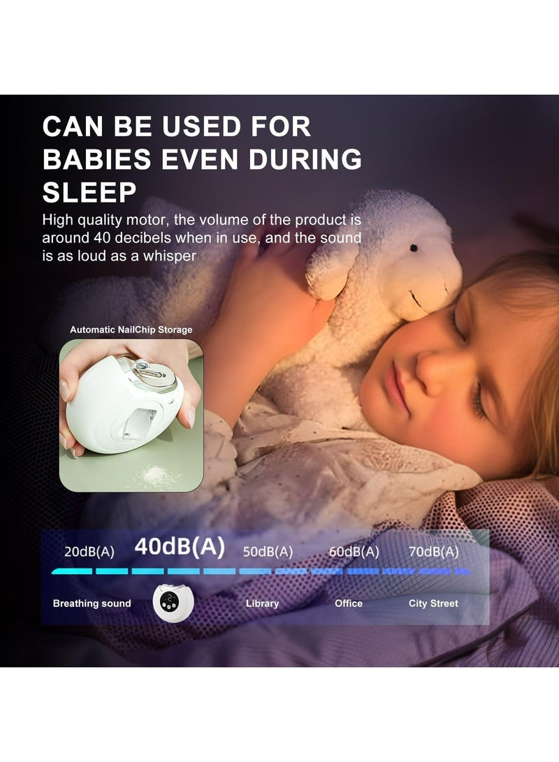 Dominy Electric Automatic Baby Nail Clipper with Light and 3 Speeds, Fingernail Cutter and File and Usb Charging 3 in 1 Design,360° Rotatable Safety Automatic Nail Trimmer for Baby, Kids, Seniors and Adults - Image 4