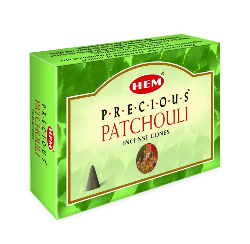 HEM Precious Patchouli Incense Cones Long Lasting Aroma for Positivity Pure Air Aromatherapy Incense for Stress Relief Air Purifier Cleansing Gift Set Pack of 120 Cones