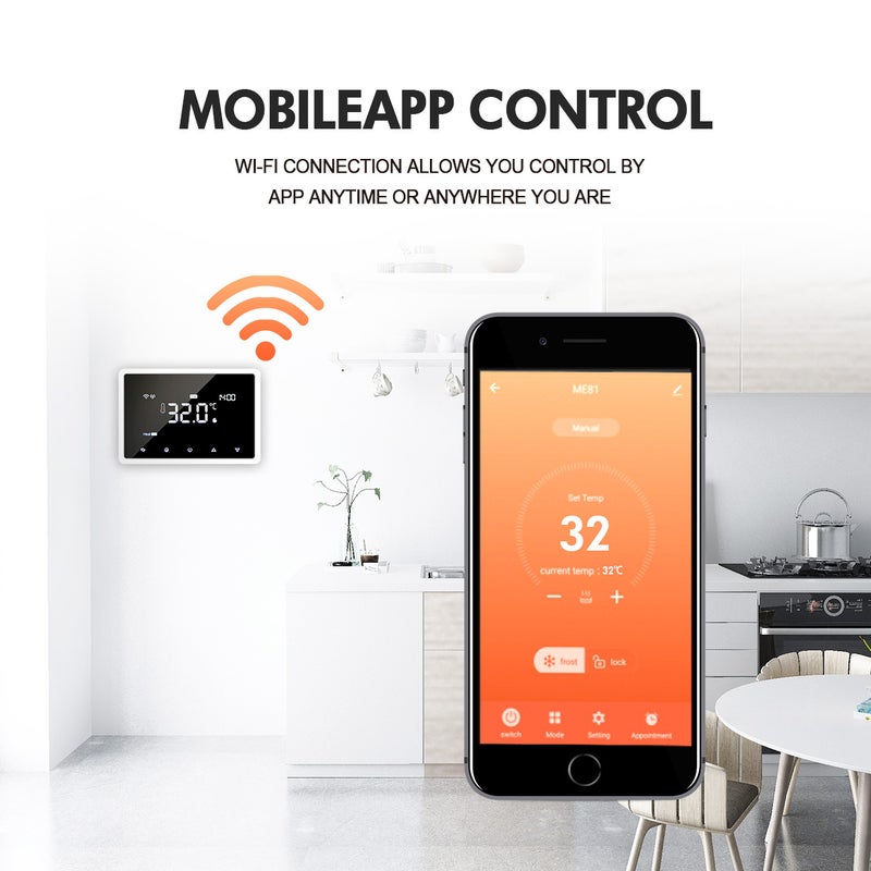 WIFI Smart Thermostat Smart Heating Radiator Thermostat Voice App Control Digital Programmable Thermostat Indoor Constant Temperature Controller Anti Freezing Backlit LCD Display - Image 3