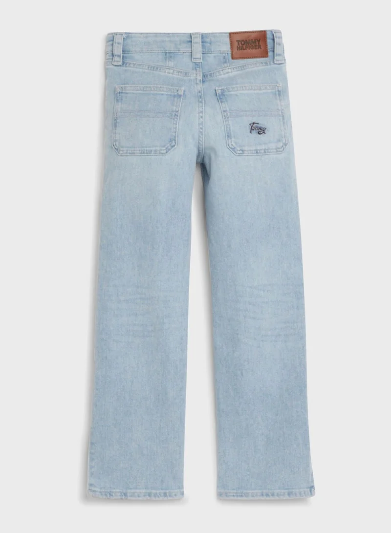TOMMY HILFIGER Kids Light Wash Straight Fit Jeans