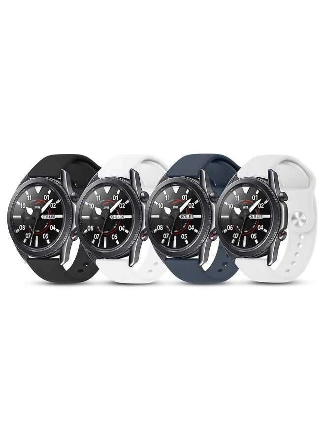 O Ozone (Pack of 4) Silicone Bands Compatible With Samsung Galaxy Watch Ultra LTE 47mm / Galaxy Watch 3 45mm/Watch 46mm, 22mm Quick Release Silicone Replacement Watch Strap for Women Men - Multicolor - Image 1