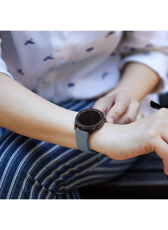 O Ozone (Pack of 4) Silicone Bands Compatible With Samsung Galaxy Watch Ultra LTE 47mm / Galaxy Watch 3 45mm/Watch 46mm, 22mm Quick Release Silicone Replacement Watch Strap for Women Men - Multicolor - Image 5