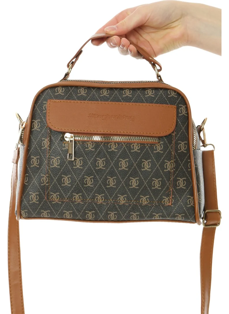 Baghashtag Brown Business Style 3 Pocket Lined Leather Bag