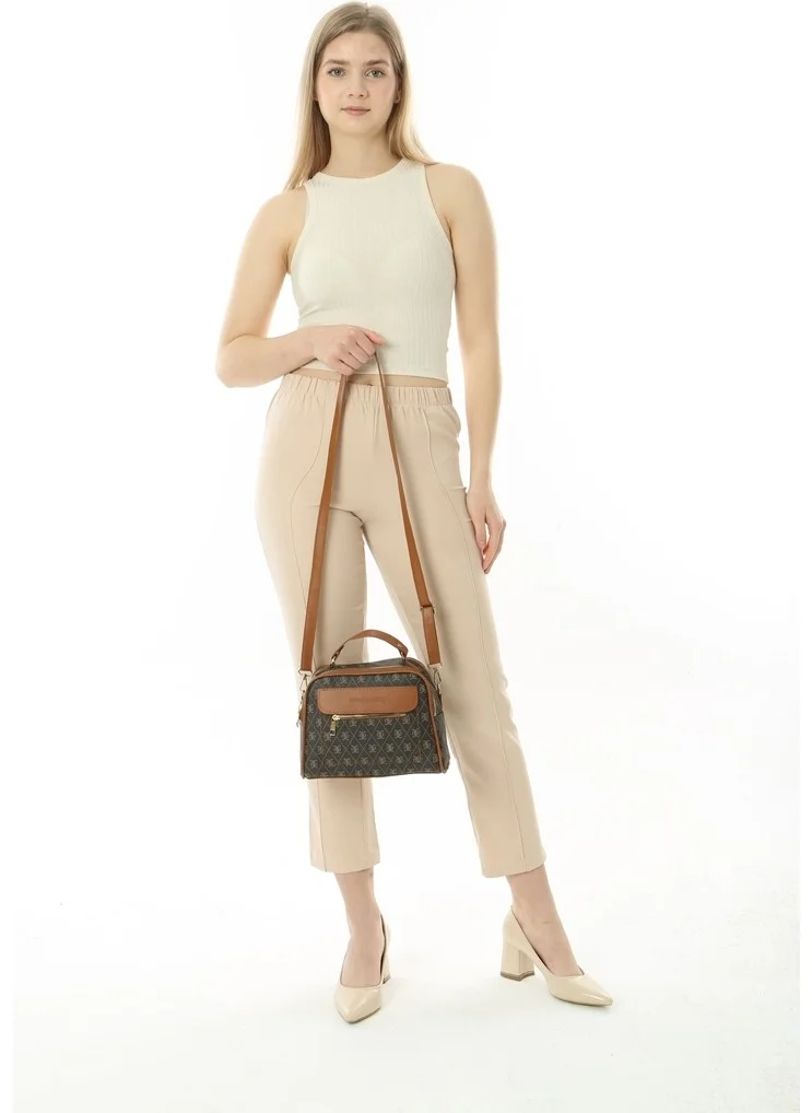 Baghashtag Brown Business Style 3 Pocket Lined Leather Bag