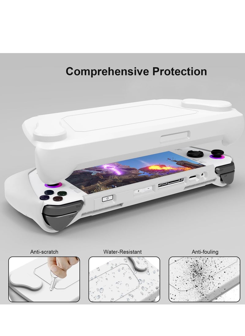 Generic - Asus Rog Ally 7" 2023 Full Protective Case - Detachable Front Shell, Kickstand, Non-Slip & Scratch-Resistant, Frosted Design (White) - Image 1