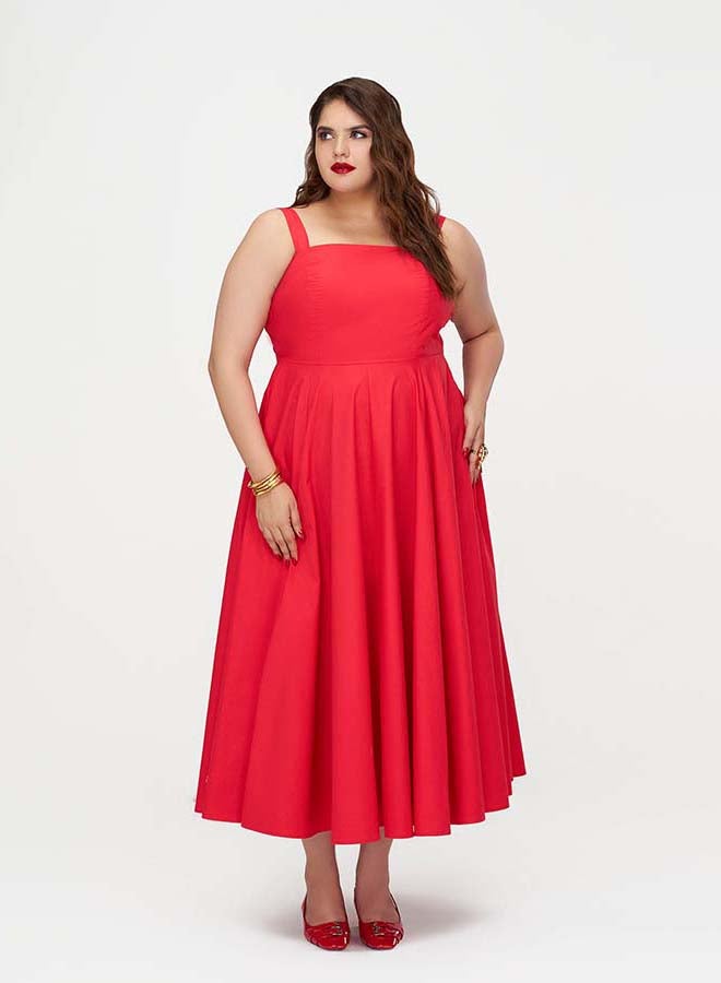 VIRGIO 100% Cotton Fit & Flare Dress With Bow - Image 2