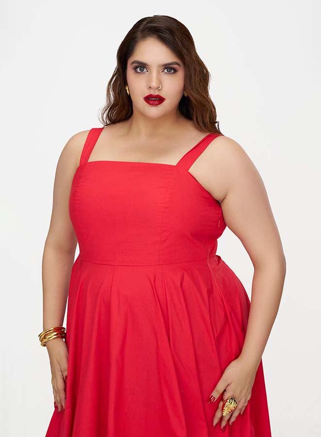VIRGIO 100% Cotton Fit & Flare Dress With Bow - Image 3