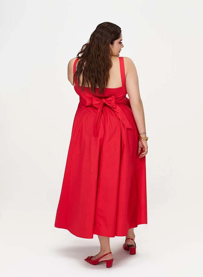 Virgio  VIRGIO 100% Cotton Fit & Flare Dress With Bow for Women | Best Price UAE