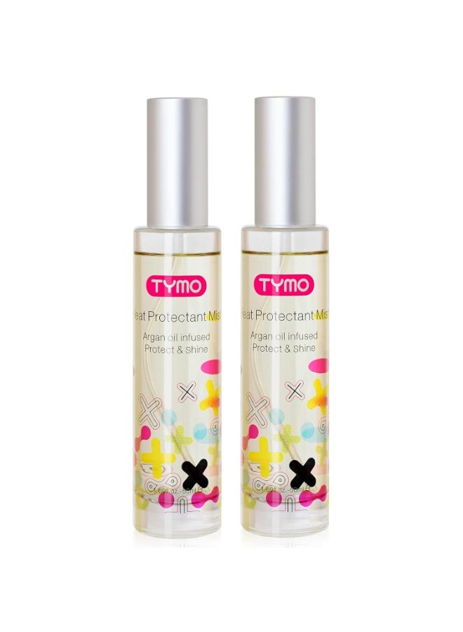TYMO TYMO Heat Protectant for Hair with Argan Oil for Heated Styling Tools, Leave in Conditioner Spray to Smooth & Hydrate, Natural Pure Formulation, Multi-benefit Treatment, Lightweight Spray, Pack of 2  - Image 1