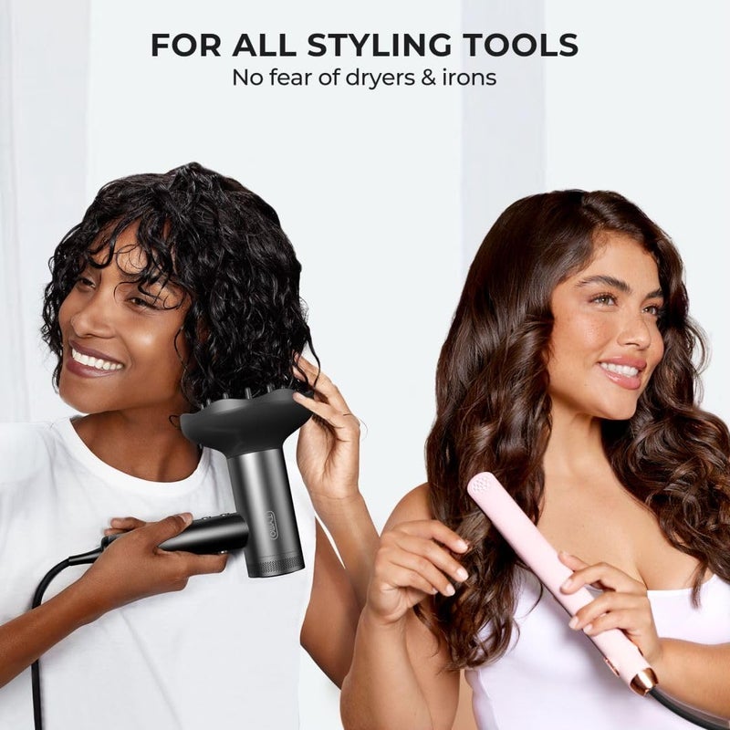 TYMO منتج حماية من الحرارة للشعر مع زيت الأركان لأدوات التصفيف الساخنة، بخاخ بلسم يترك على الشعر لتنعيم وترطيب، تركيبة طبيعية نقية، علاج متعدد الفوائد، بخاخ خفيف الوزن، عبوة من 2 - Image 3