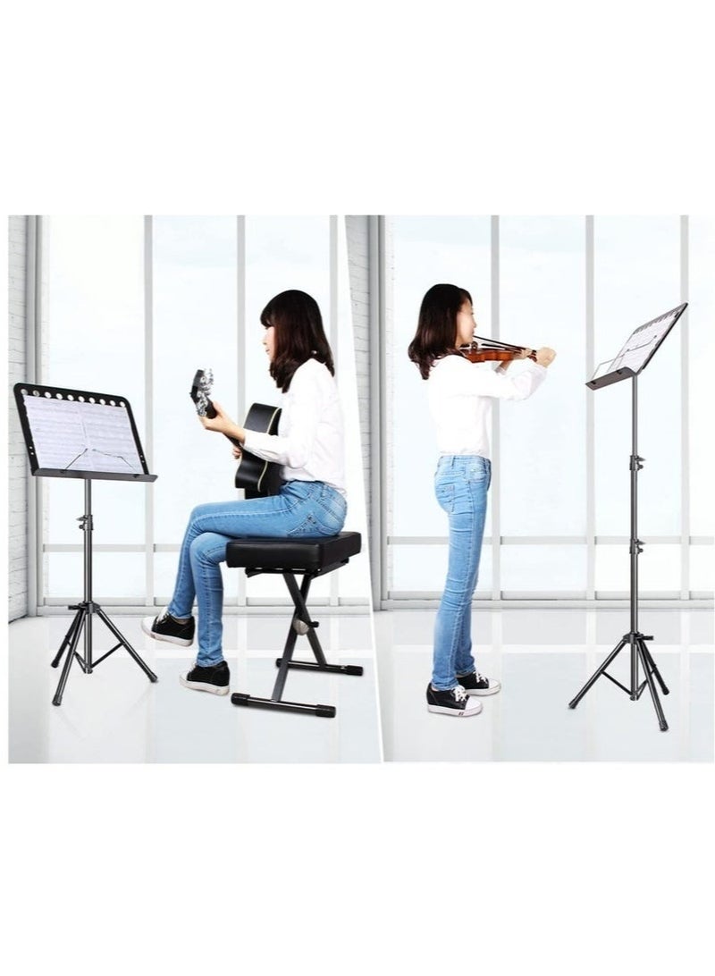 WALALLA Sheet Music Stand, Adjustable Music Stand with Carrying Bag, Professional Music Book Holder Music Sheet Clip Holder for Guitar, Ukulele, Violin Players - Image 5