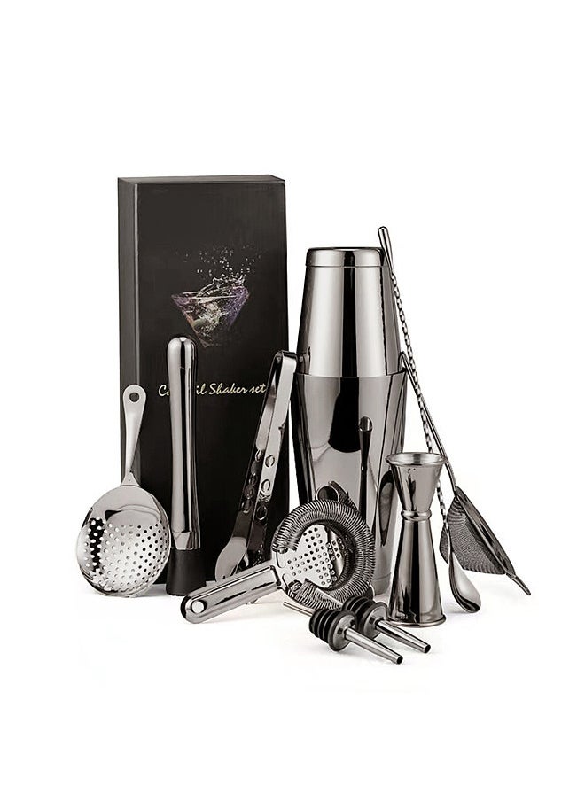 Aoresac Aoresac 11-Piece All-Inclusive Cocktail Set Stainless Steel Cocktail Shaker Set Boston Shaker Home Bartender Kit  - Image 4