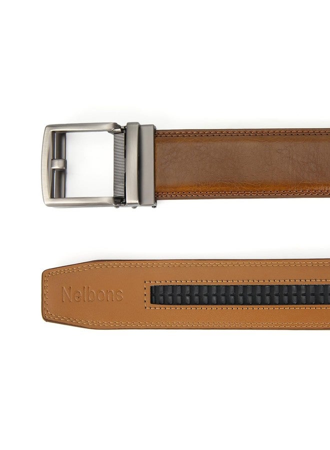 Nelbons Men's Belt, Slide Ratchet Belt for Men with Genuine Leather 1 3/8,Trim to Fit (N16, Up to 44" waist adjustable) - Image 3