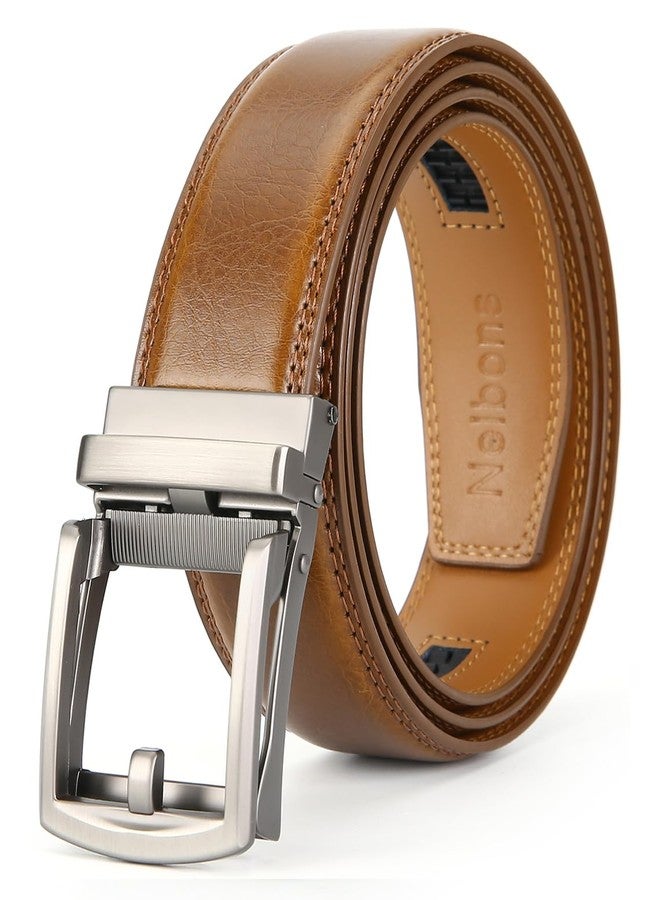 Nelbons Men's Belt, Slide Ratchet Belt for Men with Genuine Leather 1 3/8,Trim to Fit (N16, Up to 44" waist adjustable) - Image 1