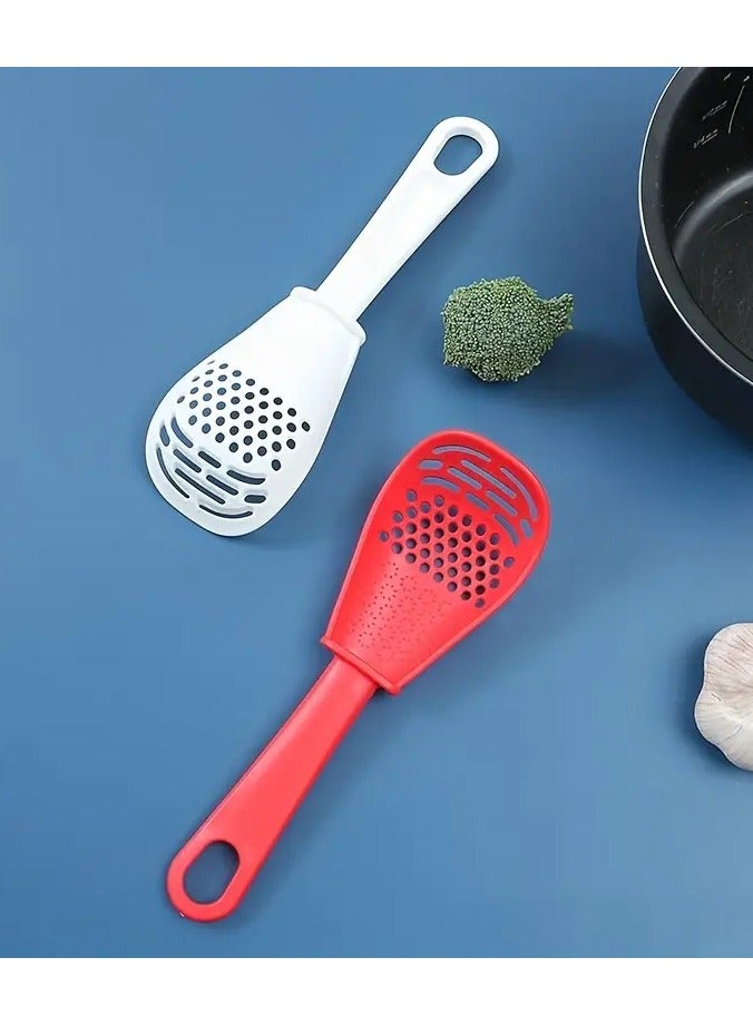جلوسكي [خيار شعبي] 1pc متعدد الوظائف مطبخ ملعقة الطبخ-البلاستيك هريس وتصريف كولندر للزنجبيل والثوم والبطاطس والأرز - Image 2