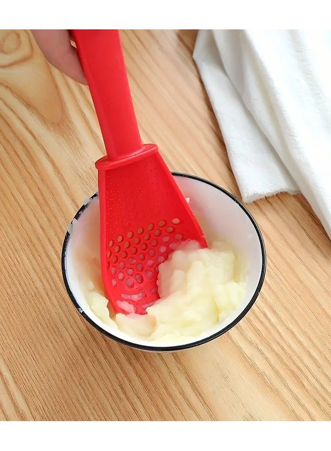 جلوسكي [خيار شعبي] 1pc متعدد الوظائف مطبخ ملعقة الطبخ-البلاستيك هريس وتصريف كولندر للزنجبيل والثوم والبطاطس والأرز - Image 3