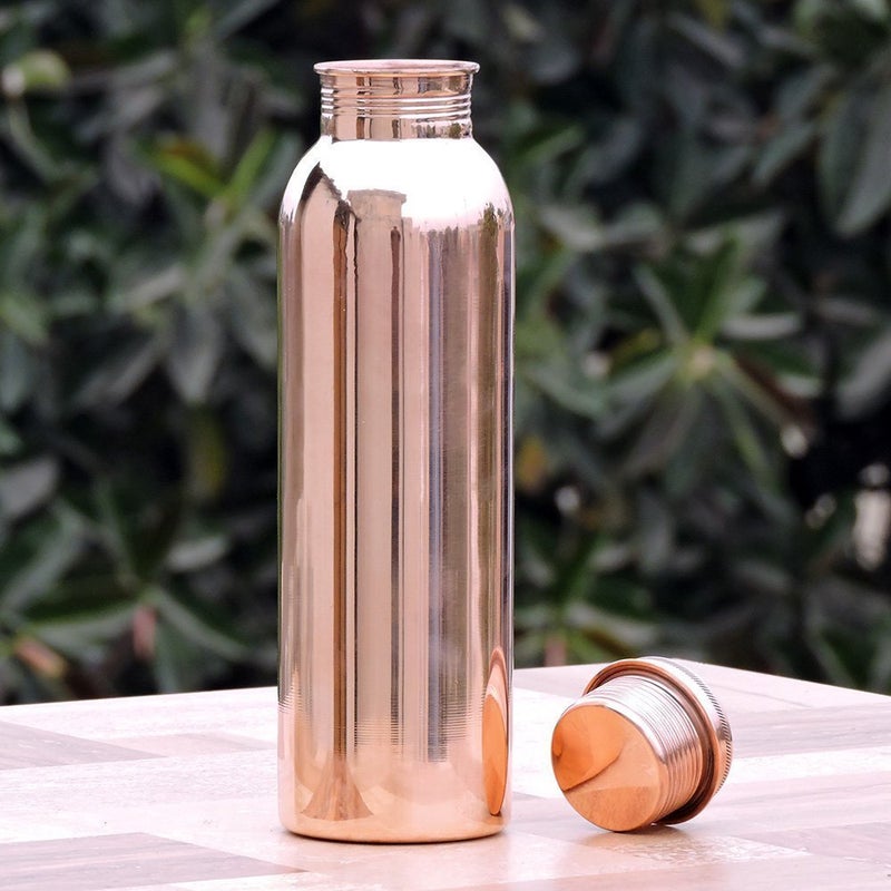PIEPOT PIEPOT 100 Pure Copper Water Bottle 1 Litretamba bottle 1 litreDrinking Water bottle copper Brown Pack of 1 Plain Polished - Image 4