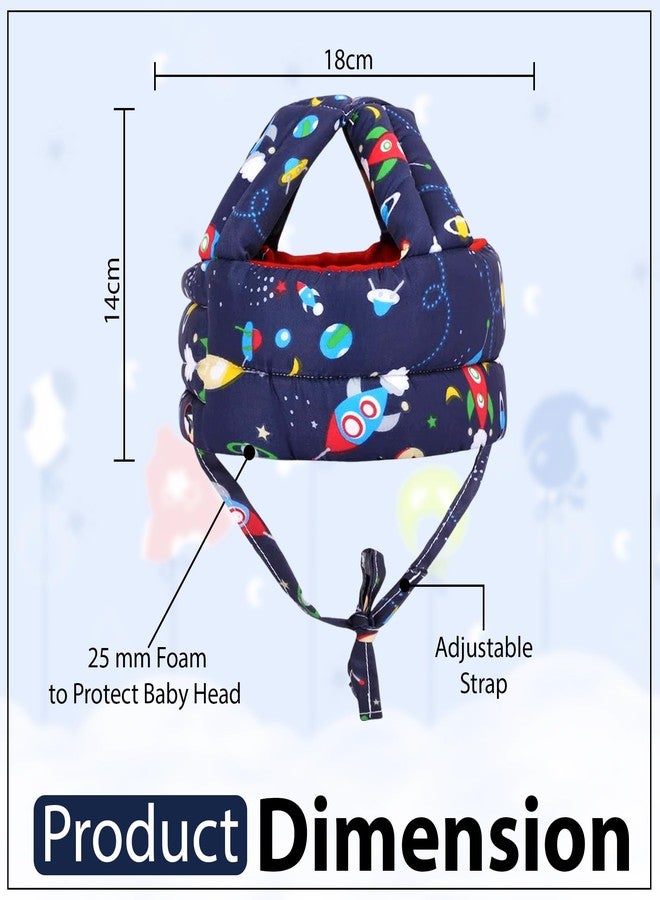 GLUN® Pack of 1 Baby Head Safety Cushing Helmet Navy Blue Colour, 6-12 Months Cushion Lightweight & Breathable Head Protector Helmet, Crawling & Running for Infants, Soft Cushion Headguard - Image 3