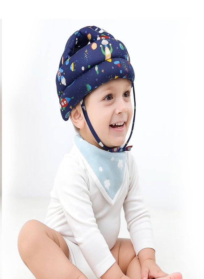 GLUN® Pack of 1 Baby Head Safety Cushing Helmet Navy Blue Colour, 6-12 Months Cushion Lightweight & Breathable Head Protector Helmet, Crawling & Running for Infants, Soft Cushion Headguard - Image 1