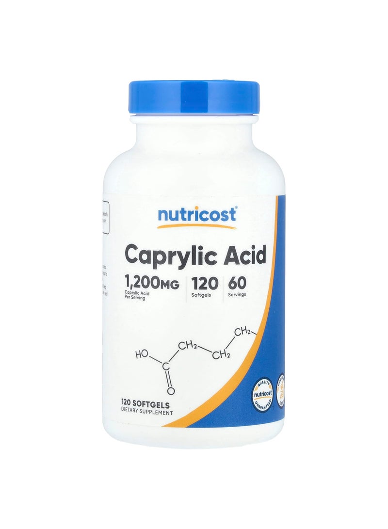 Nutricost Caprylic Acid, 120 Softgels (600 mg per Softgel)
