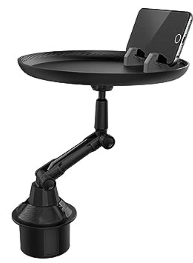 Car cup holder drink holder Car Tray Table Adjustable Car Food Tray With Phone Holder Mount Car Food Table Comaptible With Cup Holders Beverage Bottle Car Swivel Tray car storage - Image 1